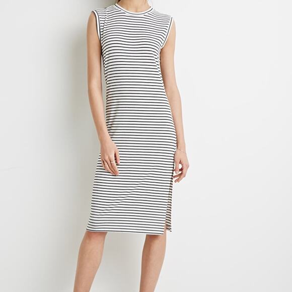 Forever 21 Dress Sleeveless Mock Neck Striped - Picture 3 of 9